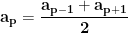 \dpi{100} \mathbf{a_{p}=\frac{a_{p-1}+a_{p+1}}{2}}